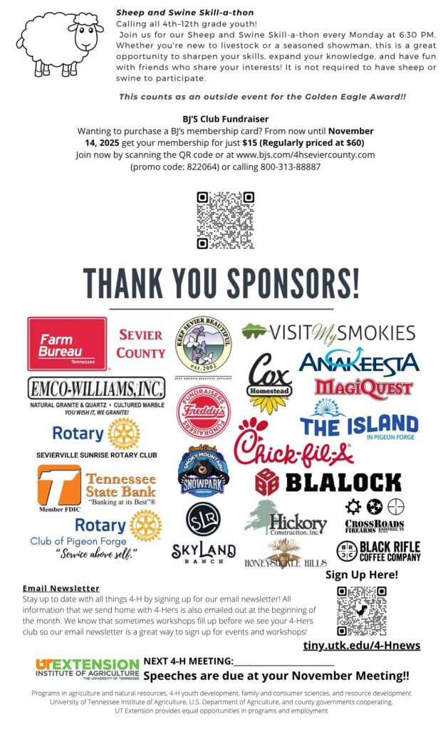 October 2025 Newsletter Back page